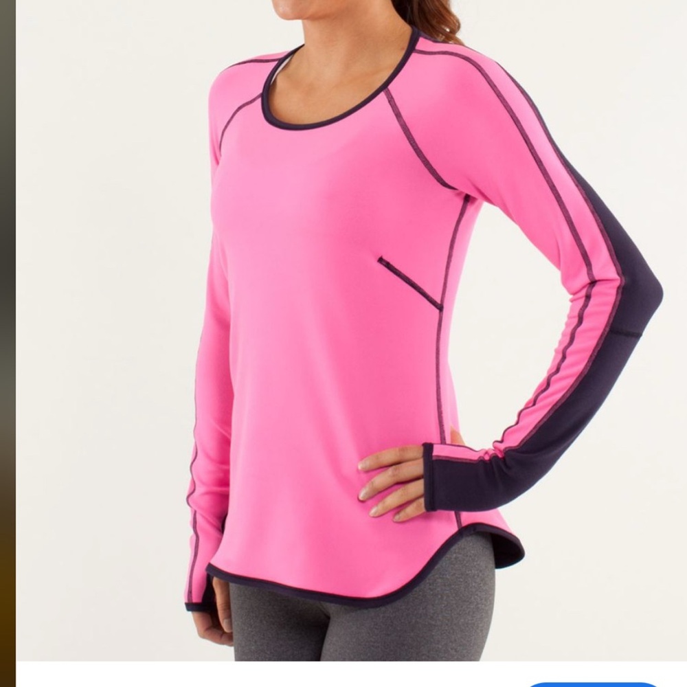 LL pink/navy reversible runder under long sleeve s8